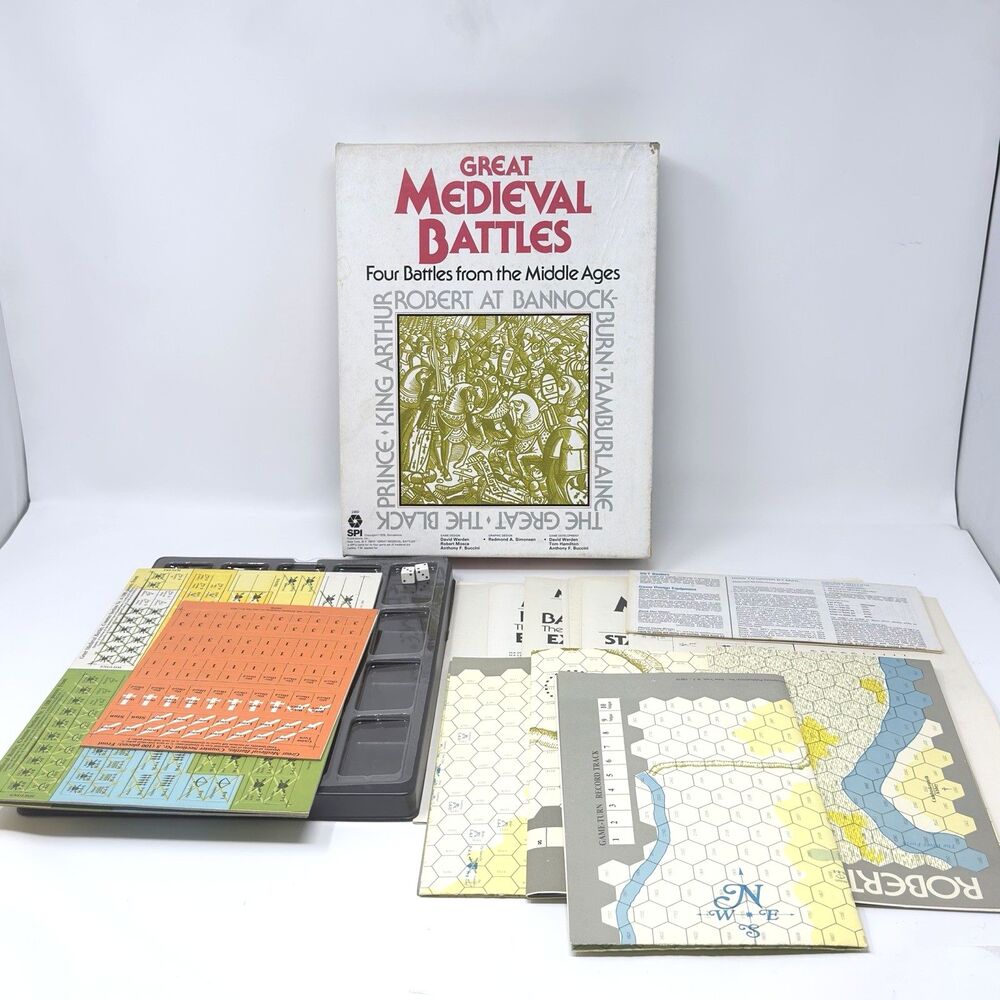 Great Medieval Battles SPI 1979 Complete QuadriGame King Arthur Bannockburn